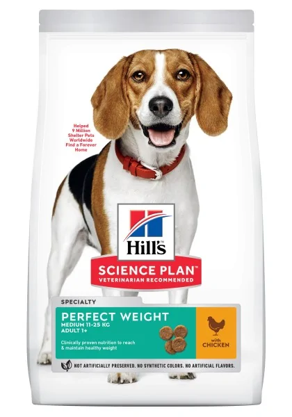 Dieta Proteinas Perro HillS Hsp Canine Adult Perfect Weight Medium Pollo 12Kg