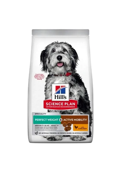 Dieta Proteinas Perro HillS Hsp Canine Adult Perfect Weight Mobility Medium 12Kg