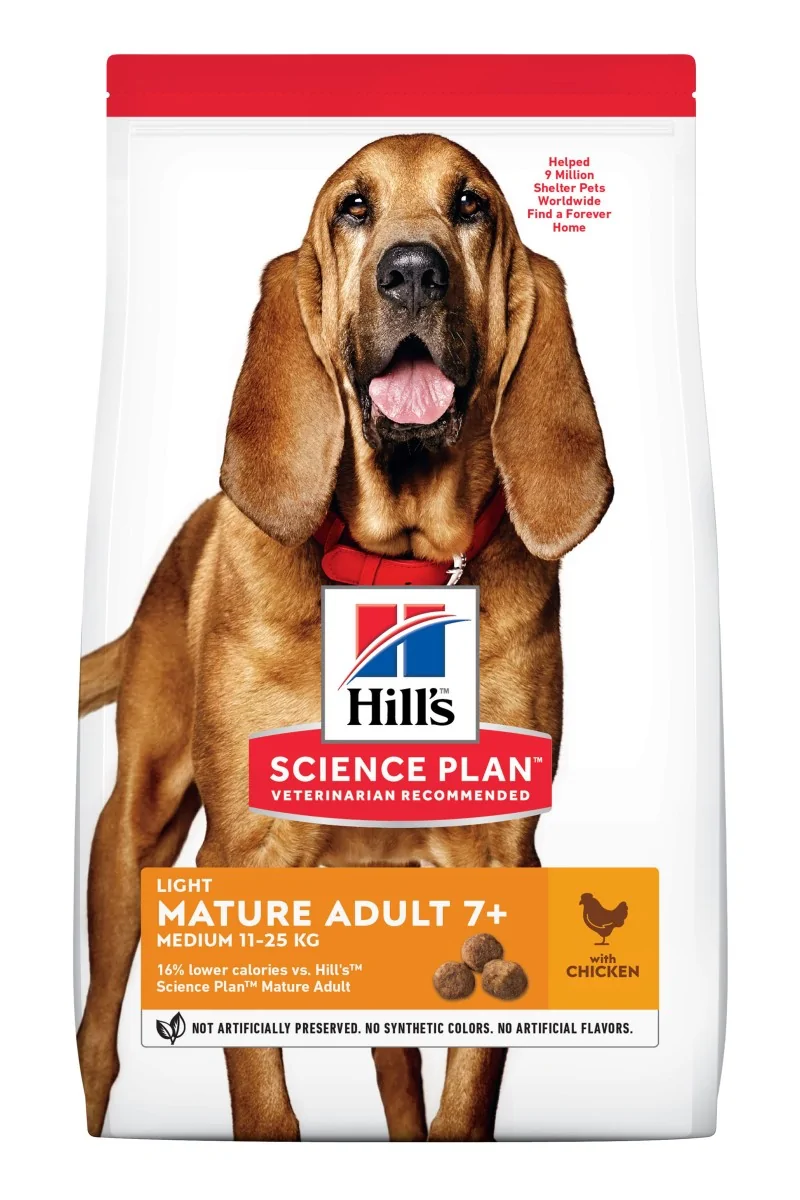 Dieta Proteinas Perro HillS Hsp Canine Mature 7+ Light Medium Pollo 14Kg