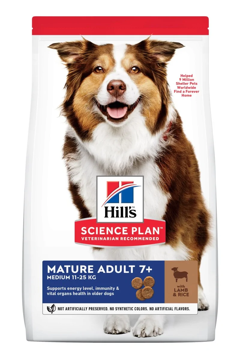 Dieta Proteinas Perro HillS Hsp Canine Mature 7+ Medium Cordero Arroz 14Kg