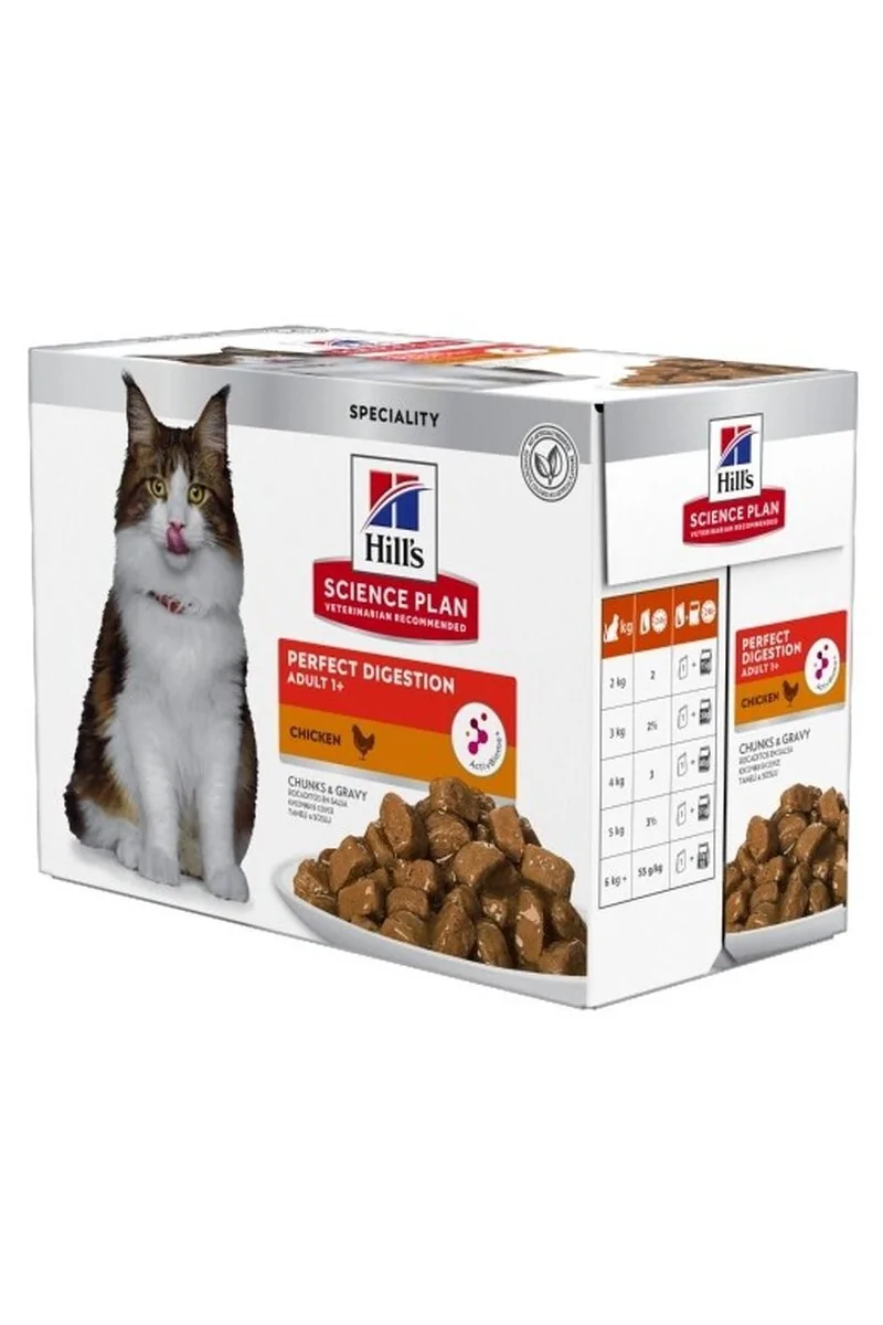 Dieta Proteinas Gato HillS Hsp Feline Adult Perfect Digestion Pollo 12X85Gr