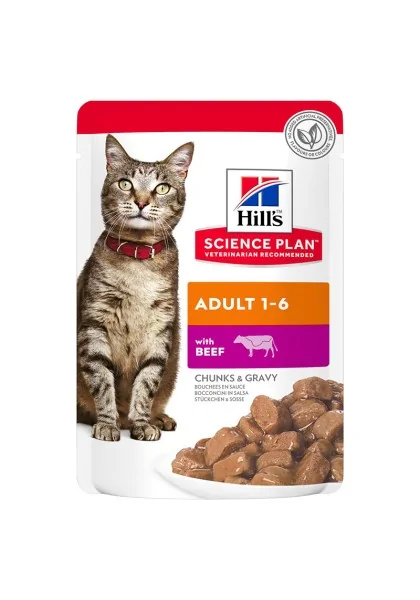 Dieta Proteinas Gato HillS Hsp Feline Adult Ternera Pouch Caja 12X85Gr