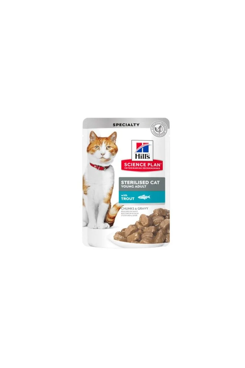 Dieta Proteinas Gato HillS Hsp Feline Sterilised Salmon Pouch Caja 12X85Gr