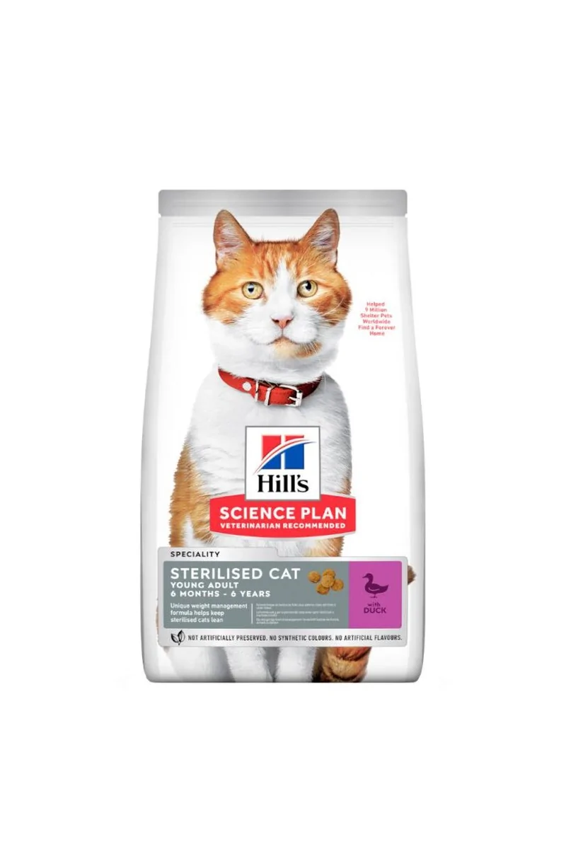 Dieta Proteinas Gato HillS Hsp Feline Young Adult Sterilised Pato 7Kg