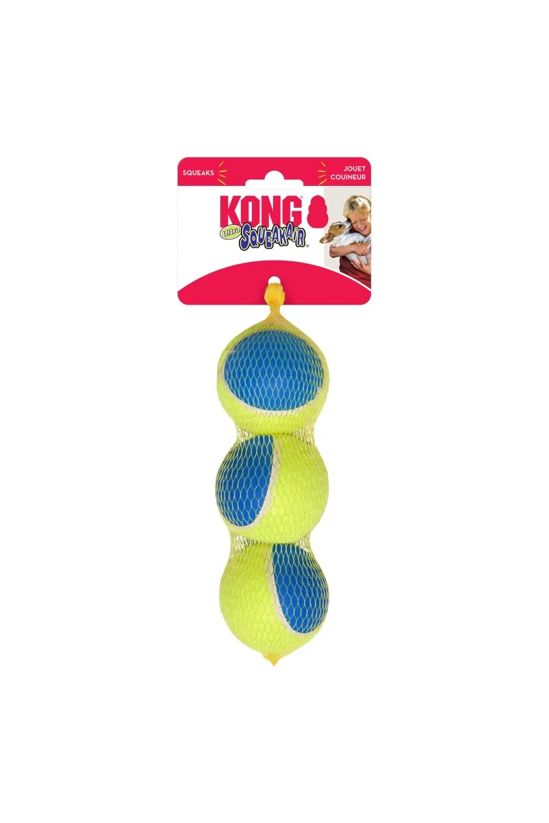 Juguete Kong Ultra Squeakair Ball Mediana Malla 3Uds