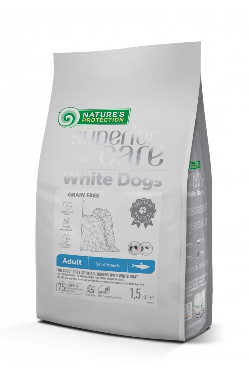 Dieta Proteinas Perro Natures Prot White Dog Adult Small Grain Free Arenque 1,5Kg