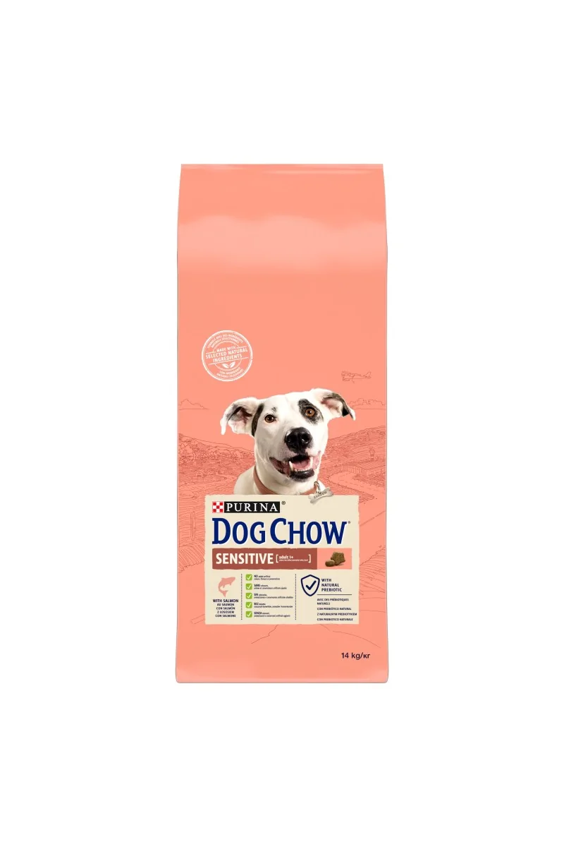 Dieta Natural Perro Dog Chow Canine Adult Sensitive Salmon 14Kg