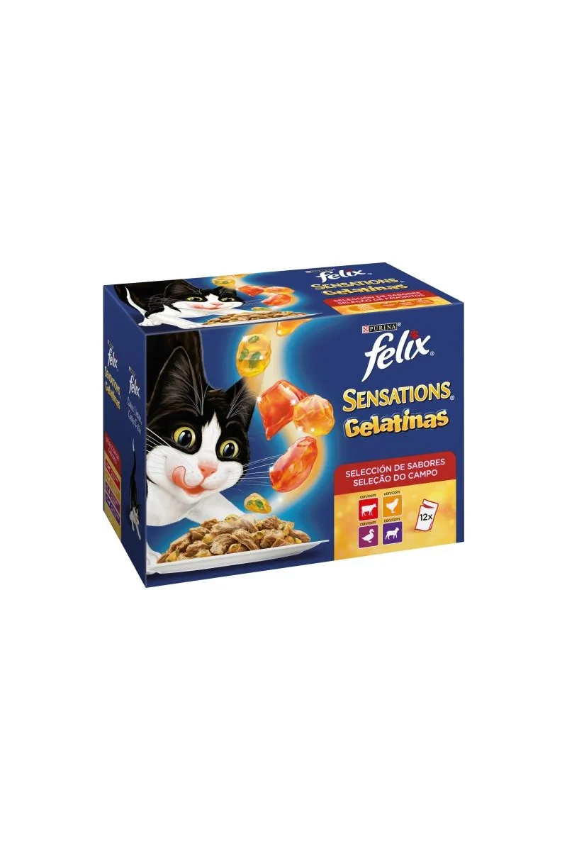 Dieta Natural Gato Felix Feline Adult Adult Sensations Gelatinas Carne 12X85Gr