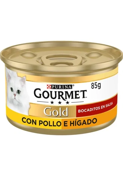 Dieta Natural Gourmet Gold Bocaditos Salsa Pollo Higado 24X85Gr