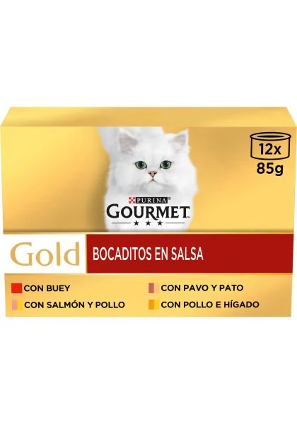 Dieta Natural Gourmet Gold Bocaditos Salsa Surtido Caja 12X85Gr