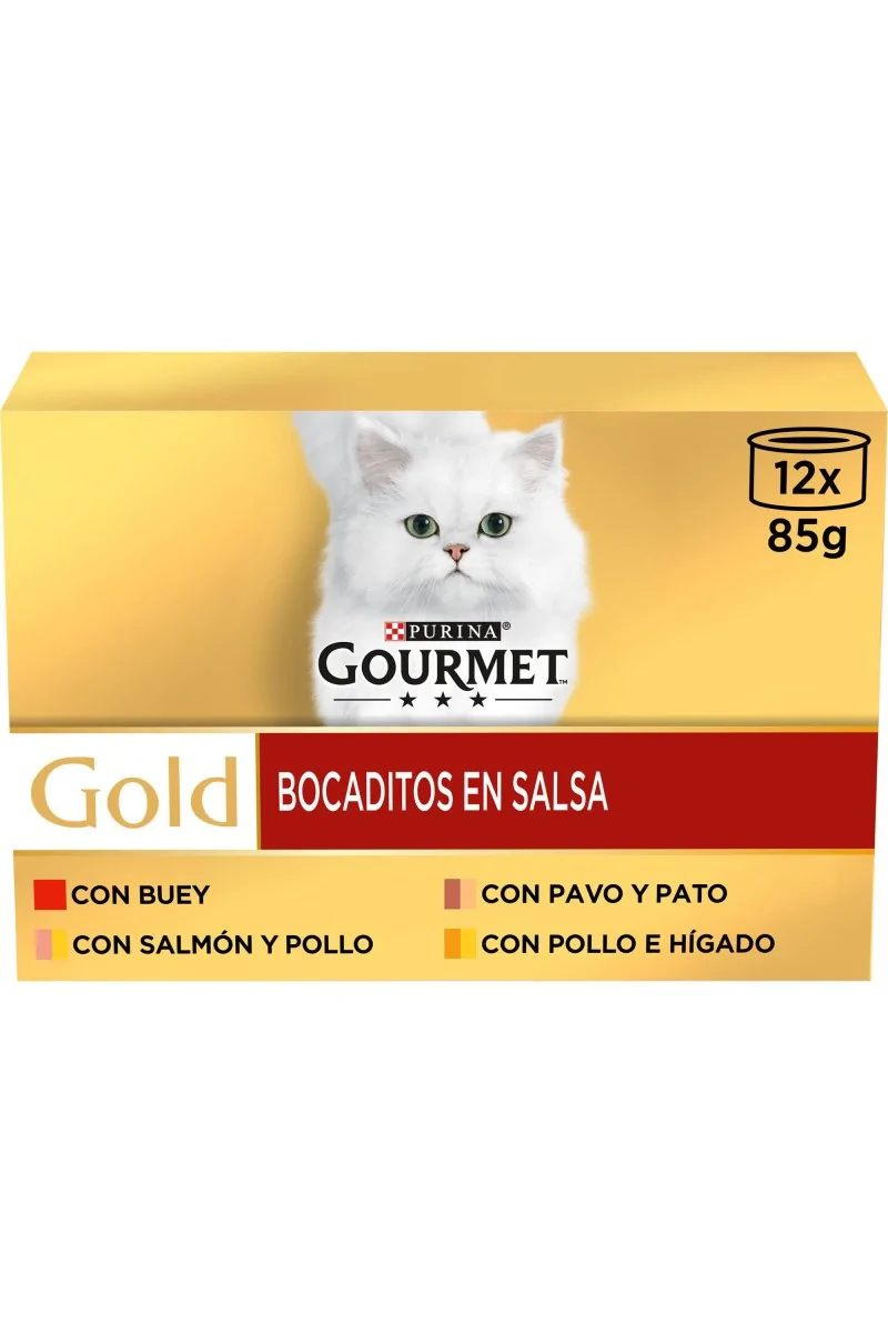 Dieta Natural Gourmet Gold Bocaditos Salsa Surtido Caja 12X85Gr