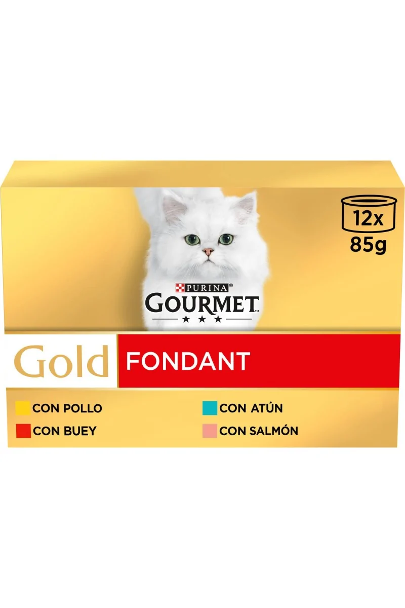 Dieta Natural Gourmet Gold Fondant Buey Atun Salmon Multipack 12X85Gr