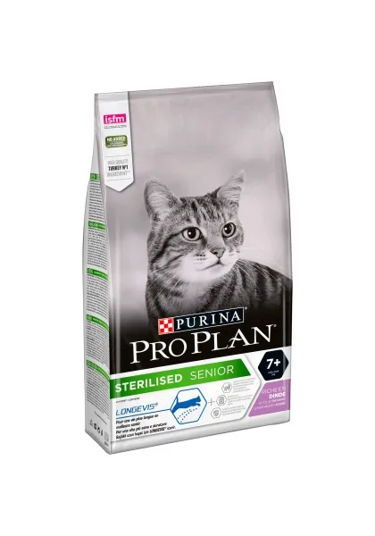 Dieta Natural Gato Pro Plan Feline Adult Sterilised +7 Pavo 1,5Kg
