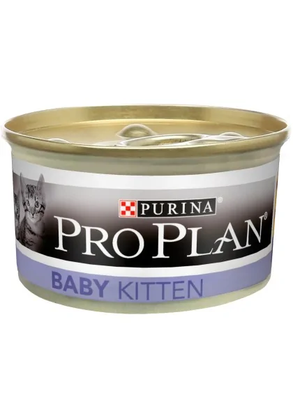 Dieta Natural Gato Pro Plan Feline Baby Kitten Mousse Pollo 24X85Gr