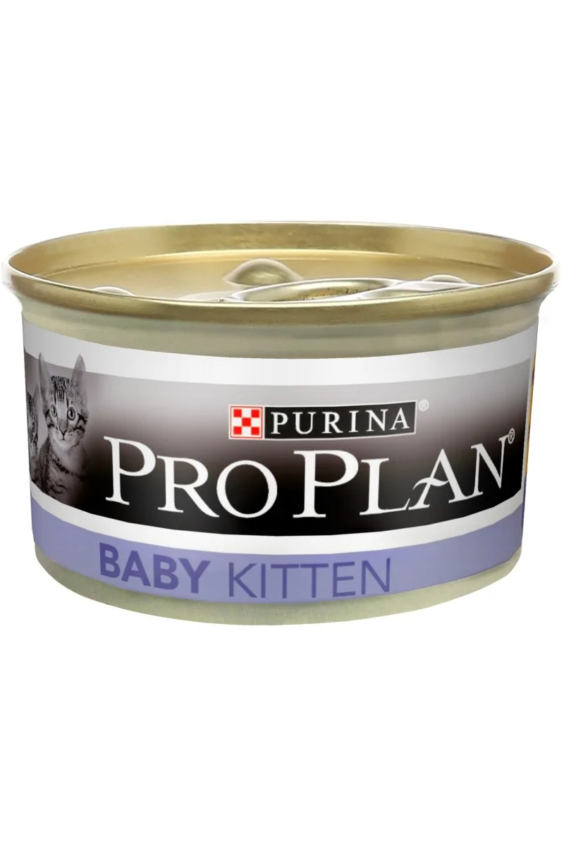 Dieta Natural Gato Pro Plan Feline Baby Kitten Mousse Pollo 24X85Gr