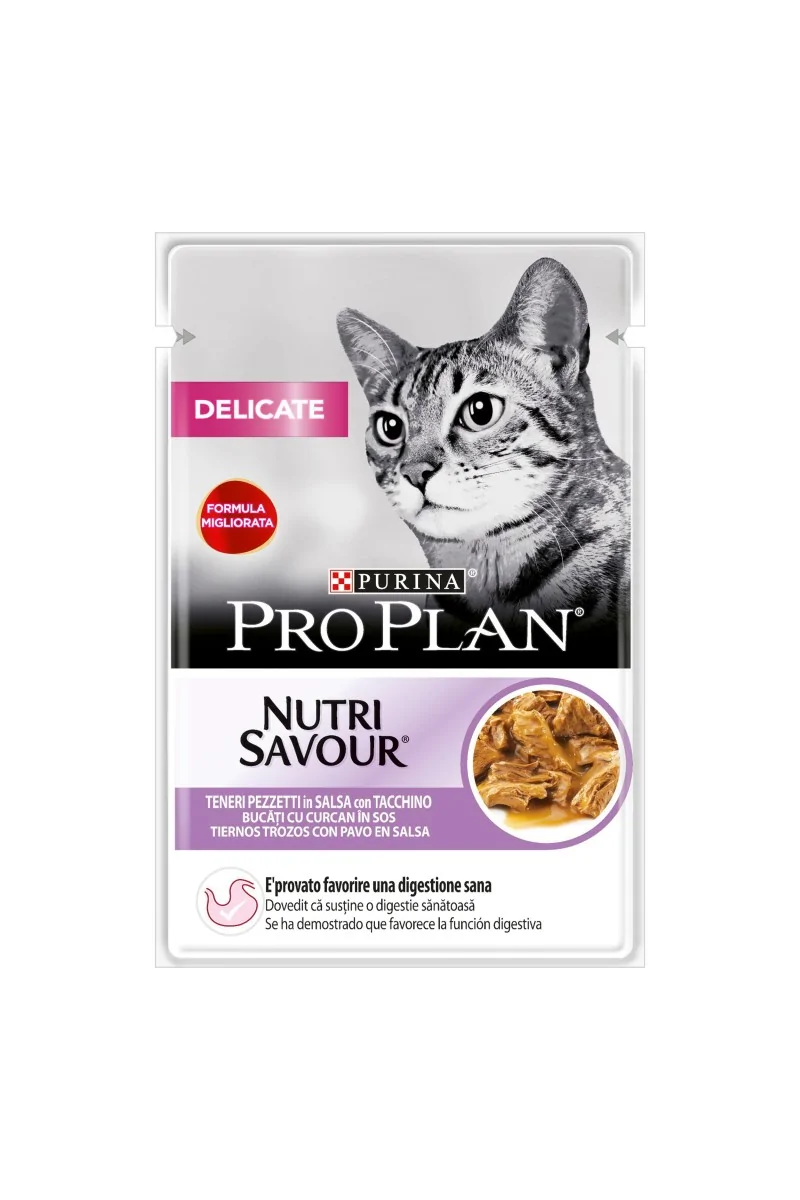 Dieta Natural Gato Pro Plan Feline Delicate Pavo 26X85Gr