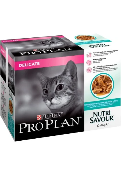 Dieta Natural Gato Pro Plan Feline Delicate Pescado Del Oceano 10X85Gr