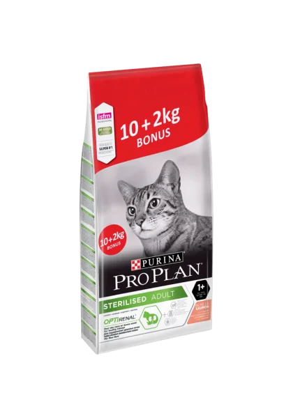 Dieta Natural Gato Pro Plan Feline Esterilizado Salmon 10Kg + 2Kg