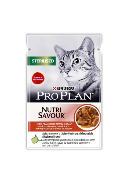 Dieta Natural Gato Pro Plan Feline Sterilised Carne 26X85Gr