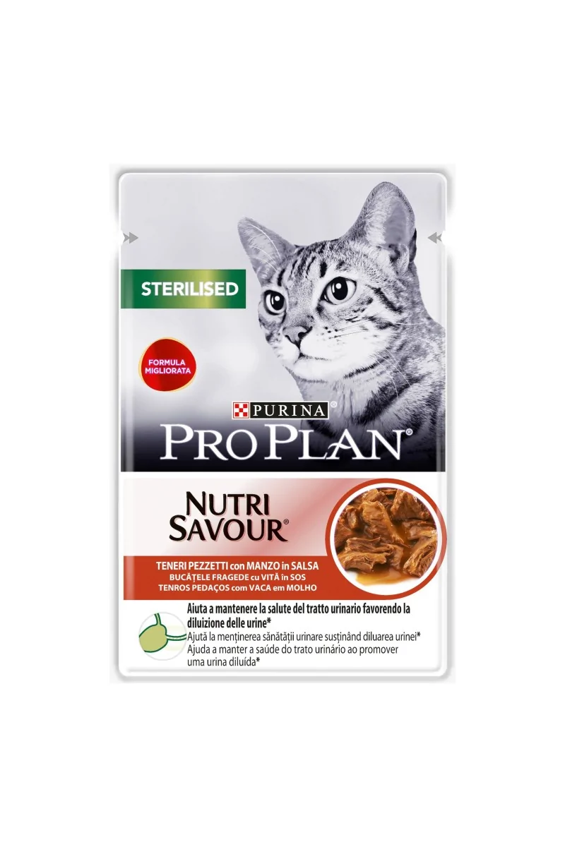 Dieta Natural Gato Pro Plan Feline Sterilised Carne 26X85Gr