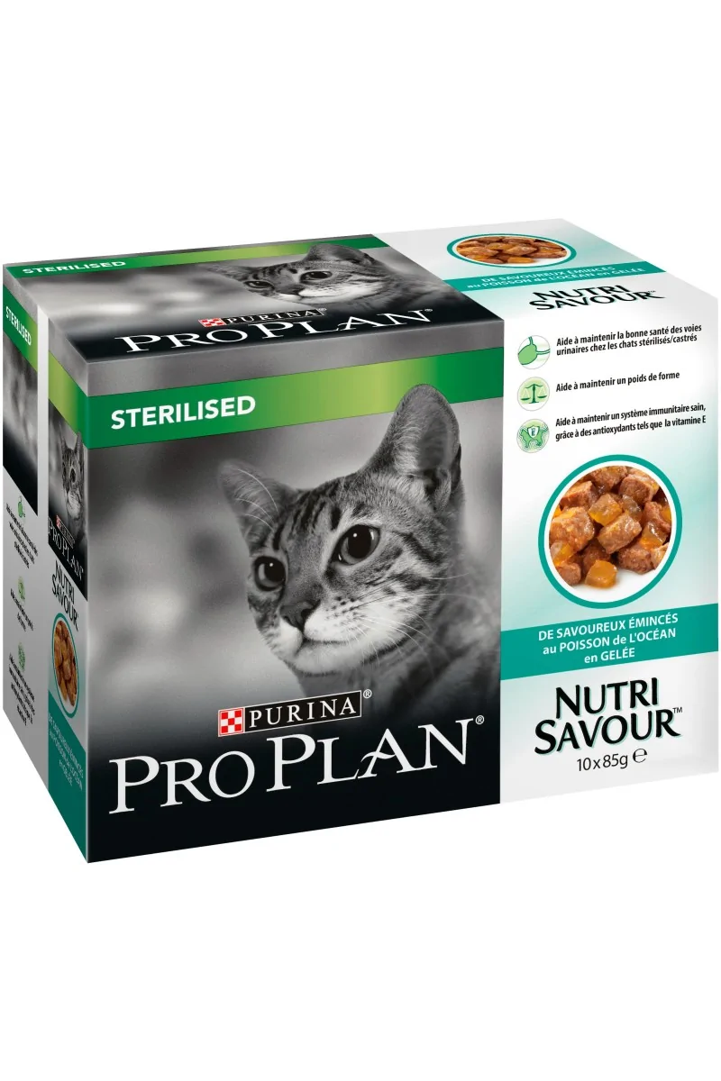 Dieta Natural Gato Pro Plan Feline Sterilised Pescado 10X85Gr