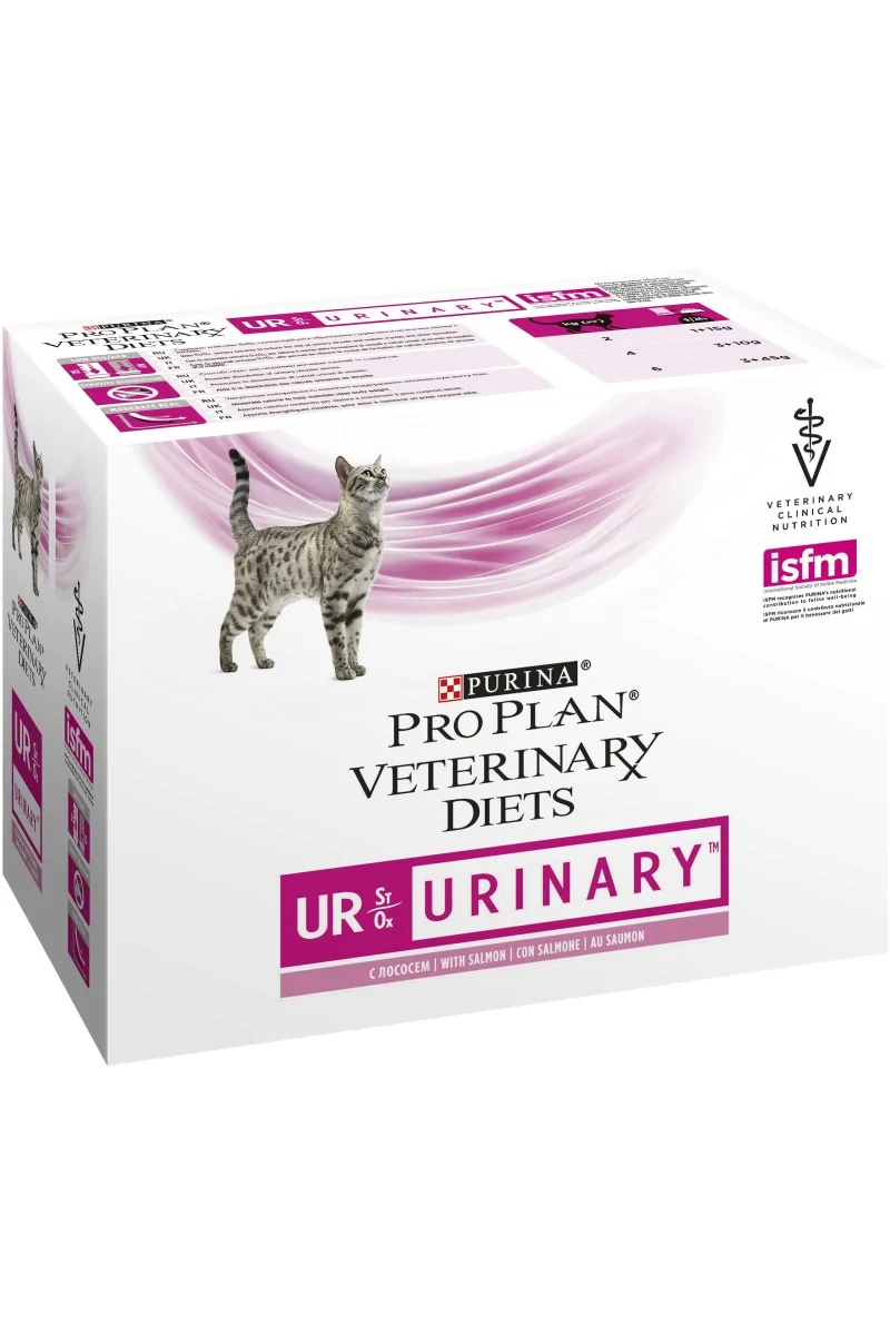 Dieta Natural Gato Pro Plan Vet Feline Ur Urinary Salmon Caja Pouch 10X85Gr