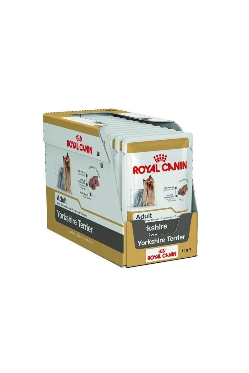 Comida Premium Pienso Perro Royal Canine Adult Yorkshire Pouch Caja 12X85Gr