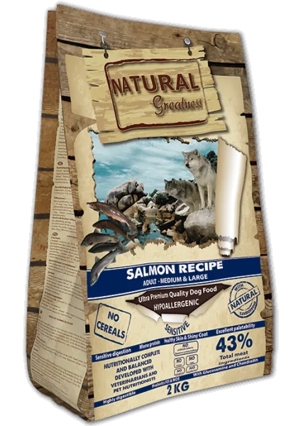 Pienso Natural Greatness Ultrapremium Perro Receta de Salmón - Sensitive 2 kg