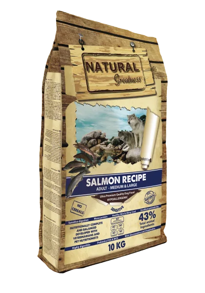 Pienso Natural Greatness Ultrapremium Perro Receta de Salmón - Sensitive 10 kg