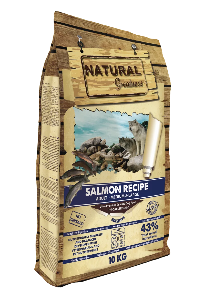 Pienso Natural Greatness Ultrapremium Perro Receta de Salmón - Sensitive 10 kg