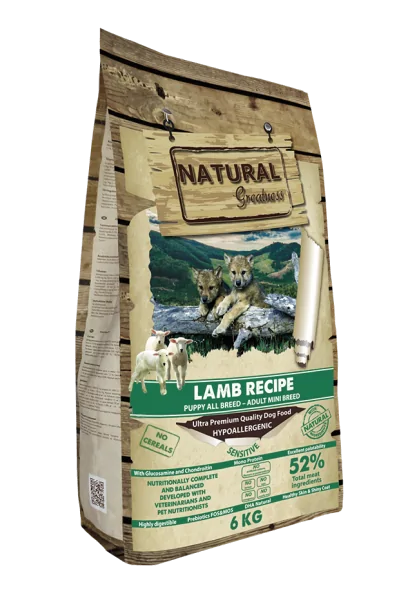 Pienso Natural Greatness Ultrapremium Perro Receta de Cordero - Sensitive Mini 6 kg