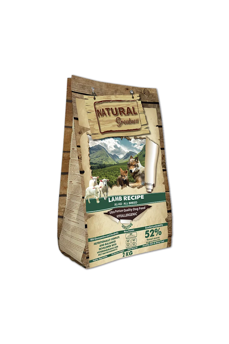 Pienso Natural Greatness Ultrapremium Perro Receta de Cordero - Sensitive 2 kg