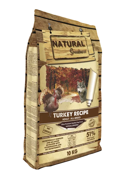 Pienso Natural Greatness Ultrapremium Perro Receta de Pavo 10 kg