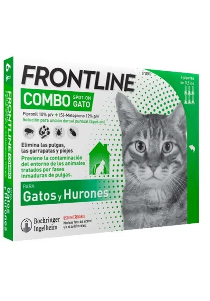 Pipetas Antiparasitario Gato 6 unidades  Frontline Combo Spot On Gatos 6 P.