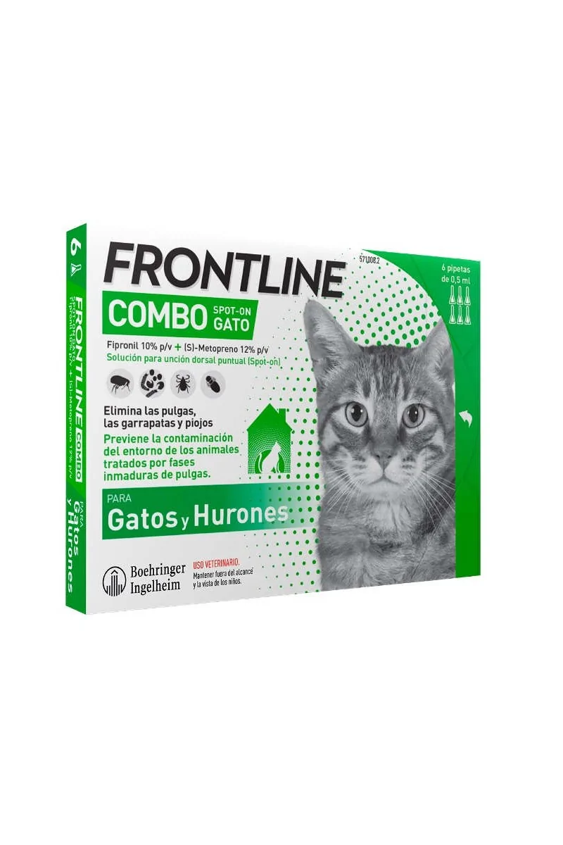 Pipetas Antiparasitario Gato 6 unidades  Frontline Combo Spot On Gatos 6 P.