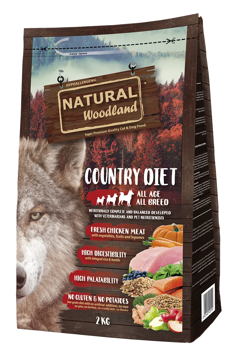 Pienso Natural Woodland Perro Premium Con Pavo y Pollo 2 kg