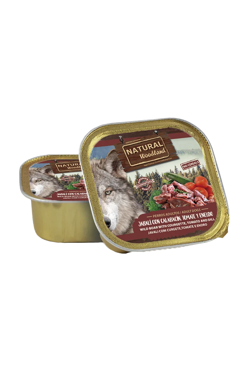 Comida Natural Woodland Perro Con Jabalí y Calabacin 150 g