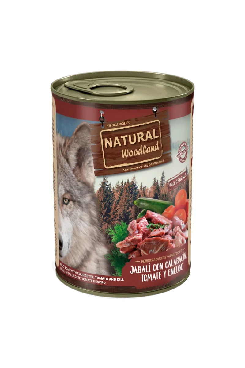 Comida Natural Woodland Perro Con Jabalí y Calabacin 400 g