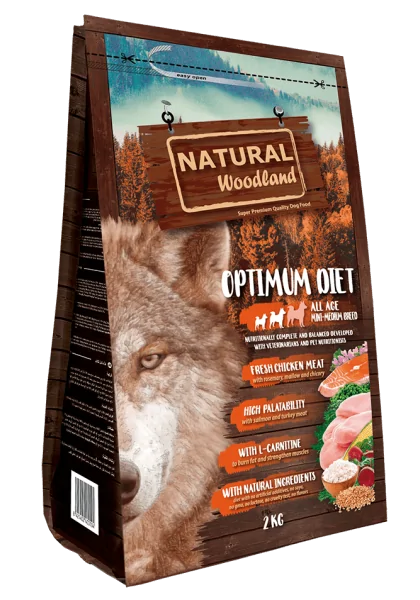 Pienso Natural Woodland Perro Premium Con Pavo Pollo Guisantes 2 kg