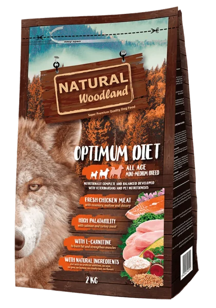 Pienso Natural Woodland Perro Premium Con Pavo Pollo Guisantes 2 kg