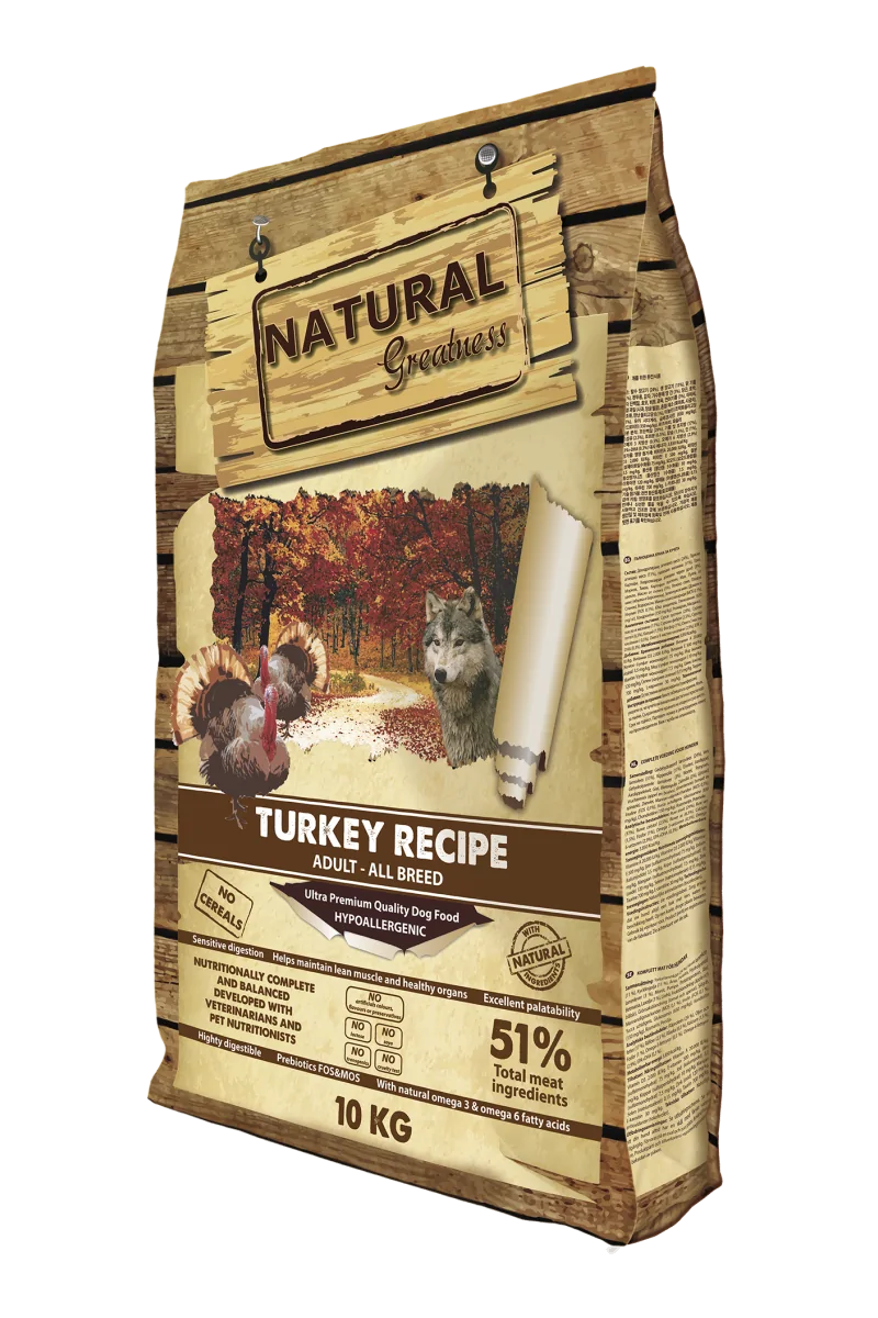 Pienso Natural Greatness Turkey Recipe Perro Receta de Pavo 10 kg