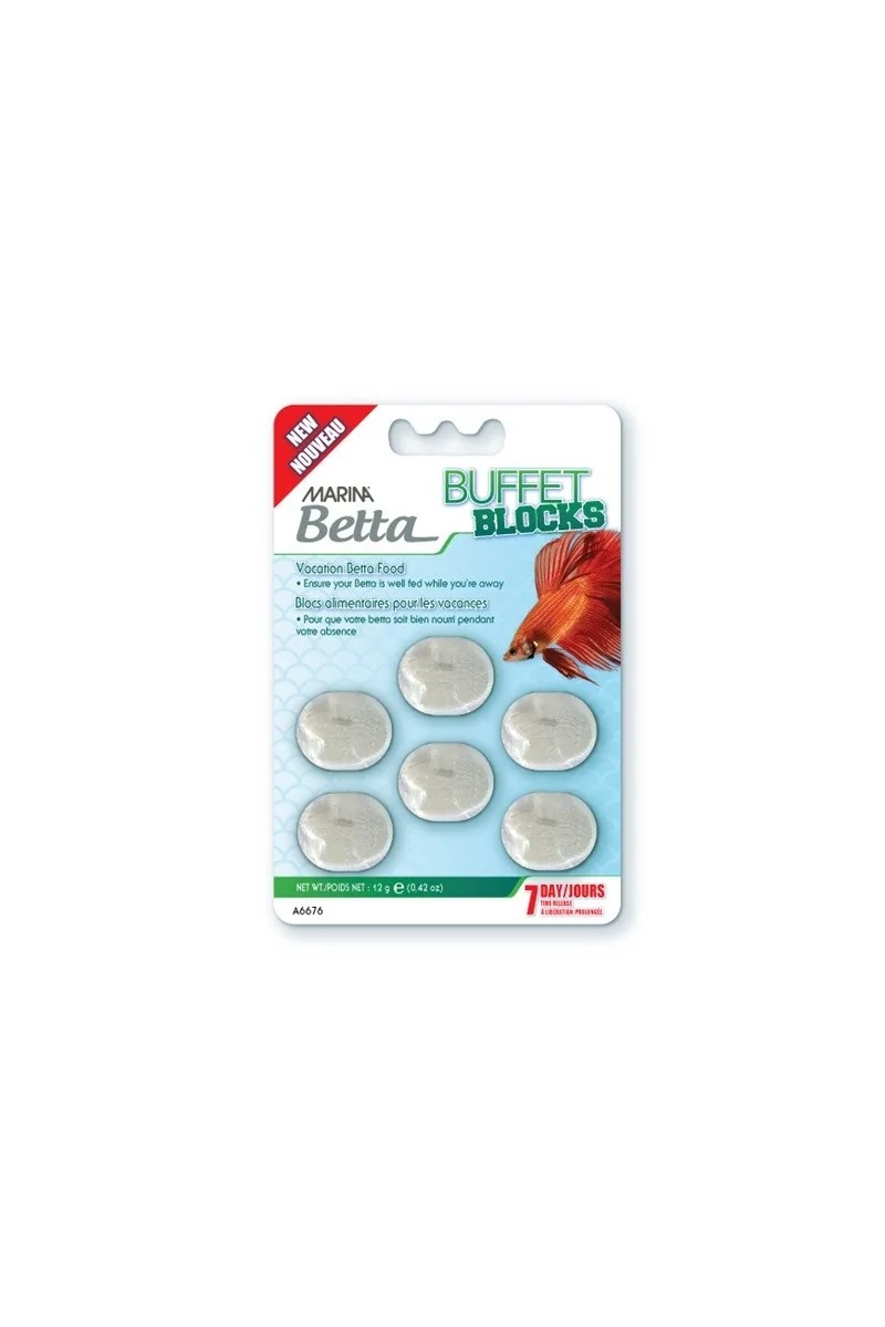 Comida Pack Peces Marina Betta Buffet Blocks 7 días 12g Pack