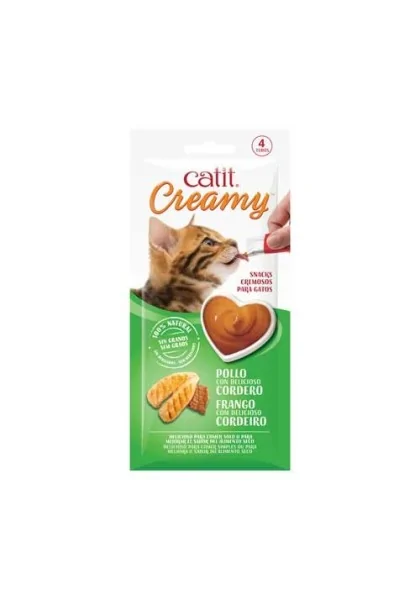 Comida Húmeda Gatos Catit Creamy Pollo Cordero 4x10g Pollo,Cordero