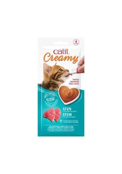 Comida Húmeda Gatos Catit Creamy Atún 4x10g Atún