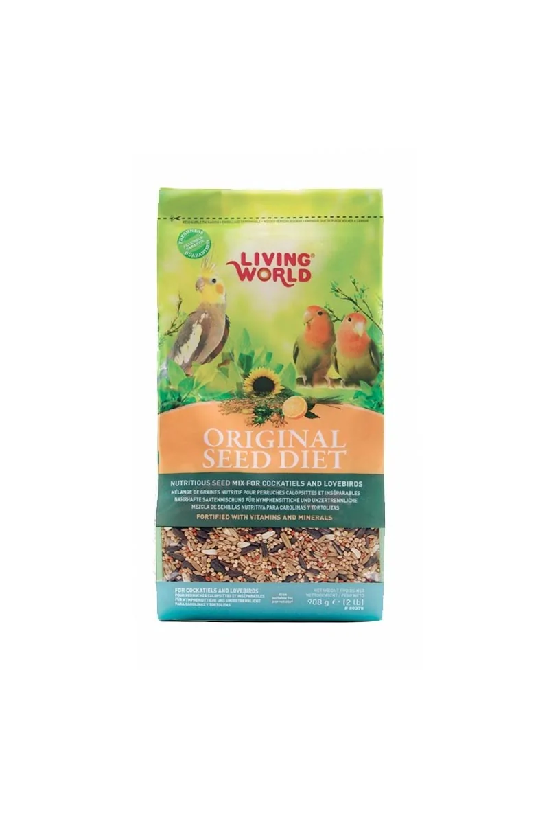 Comida Premium Pajaros Living World Original Semillas Ninfa 908g