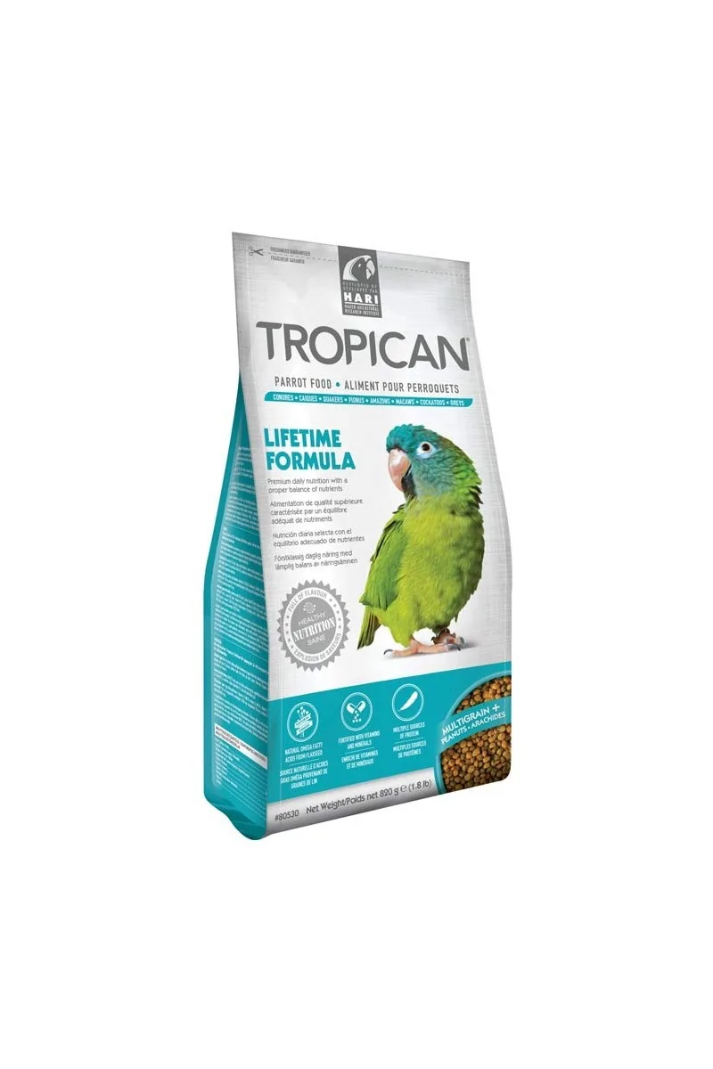 Comida Premium Pajaros Tropican Mantenimiento Loros 820g