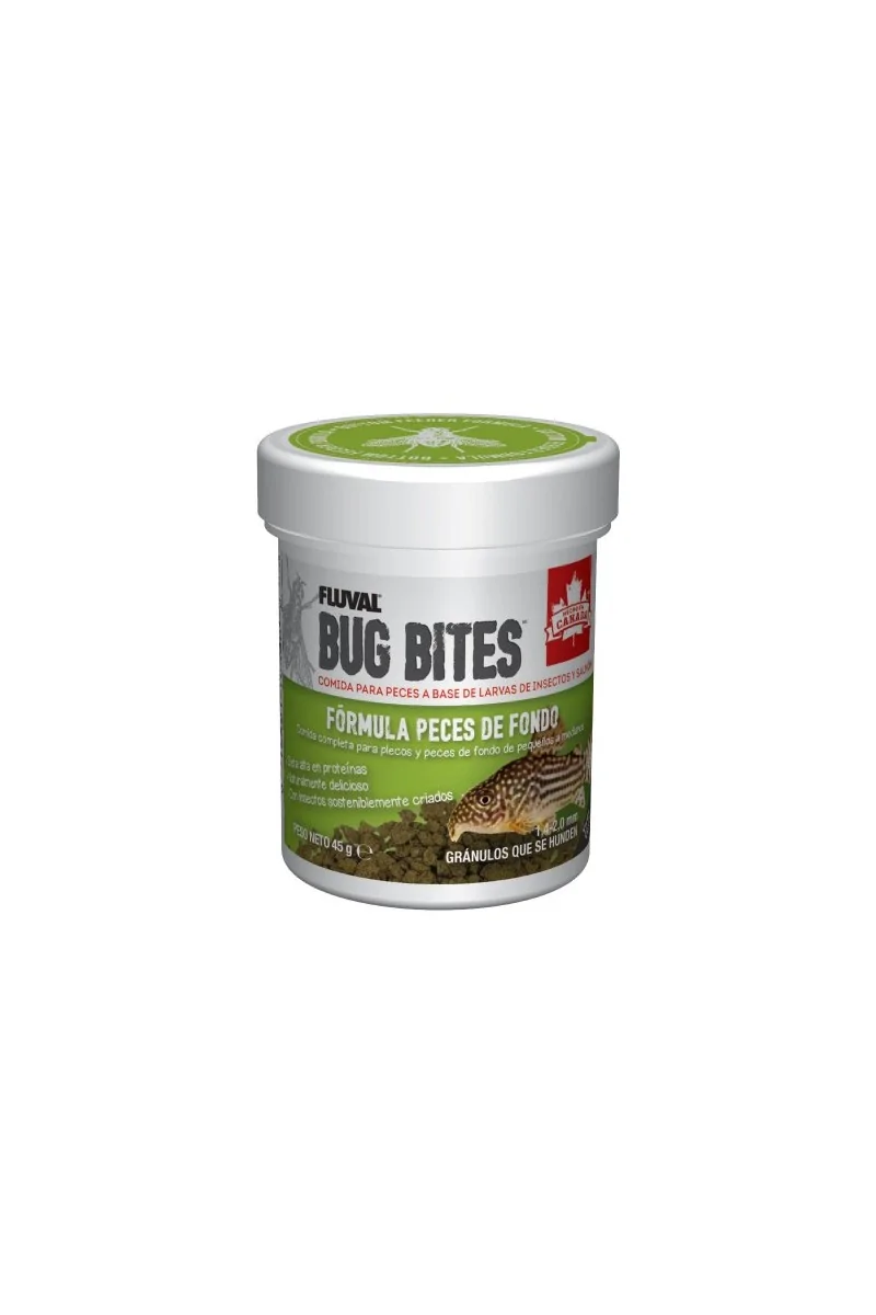 Comida Gránulos Peces Fluval Bug Bites Plecos Gránulos 45g Gránulos