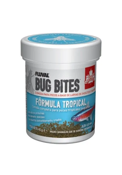 Comida Gránulos Peces Fluval Bug Bites Tropical Gránulo 125g  Gránulos