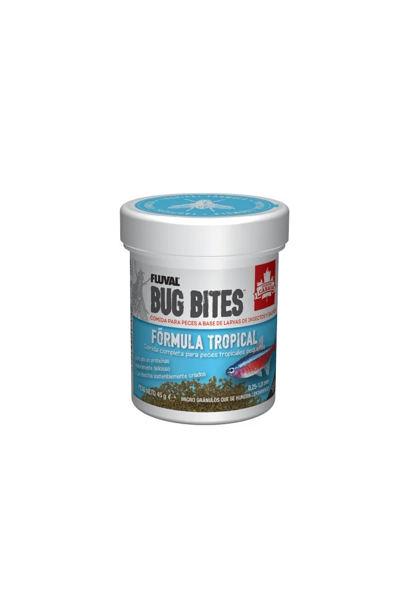 Comida Gránulos Peces Fluval Bug Bites Tropical Gránulo 125g  Gránulos