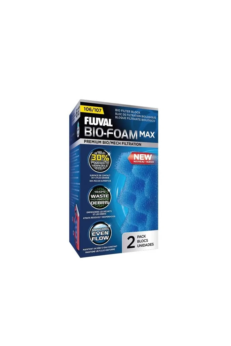 Filtros Acuarío Fluval Bio-Foam Max Azul 107 2Uds